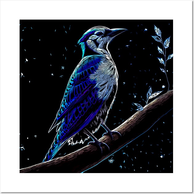 BlueJay Spirit Wall Art by Whiskers and Wings